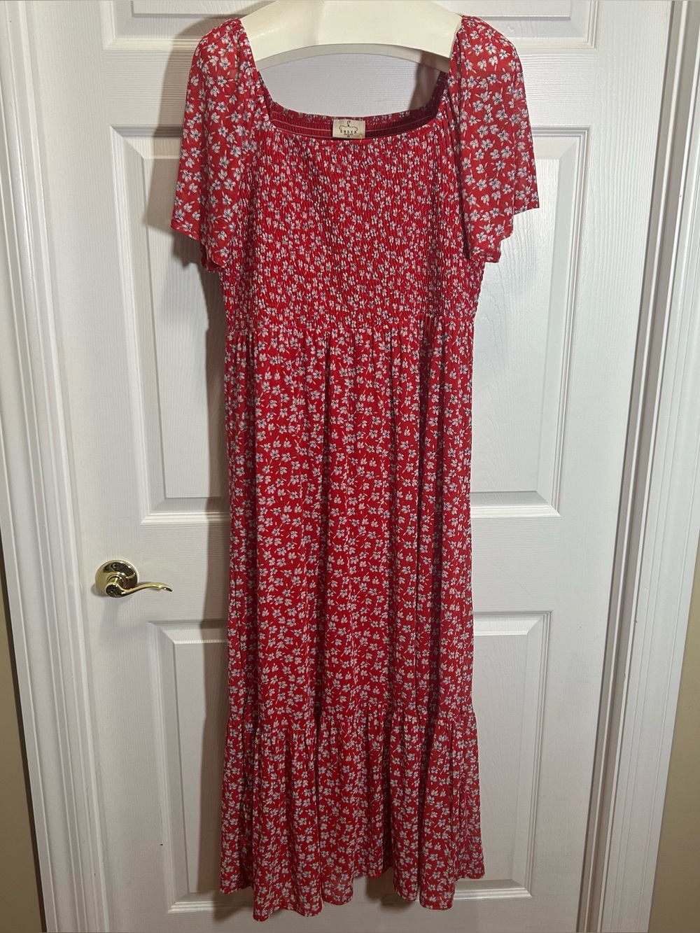 EMBER Red Floral Flowy Sleeve Maxi Dress